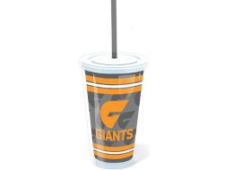 GWS Giants Plastic Tumbler Cup with Lid & Straw