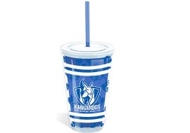 North Melbourne Kangaroos Plastic Tumbler Cup with Lid & Straw