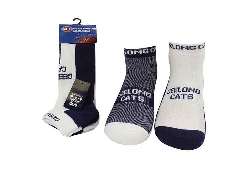Geelong Cats 2 Pack Ankle Sport Socks Footy Focus