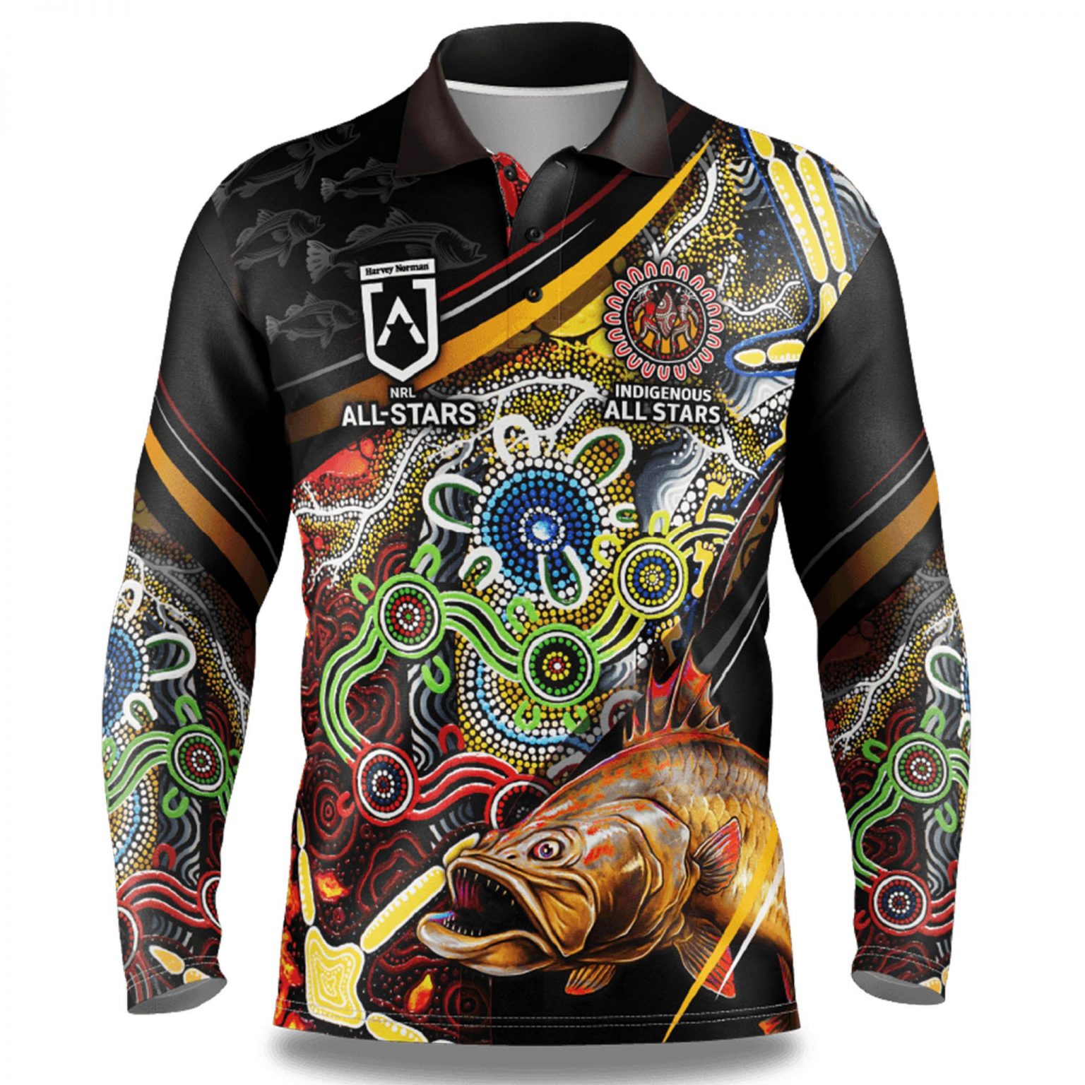 Indigenous All Stars Adults Fishing Shirt Footy Focus
