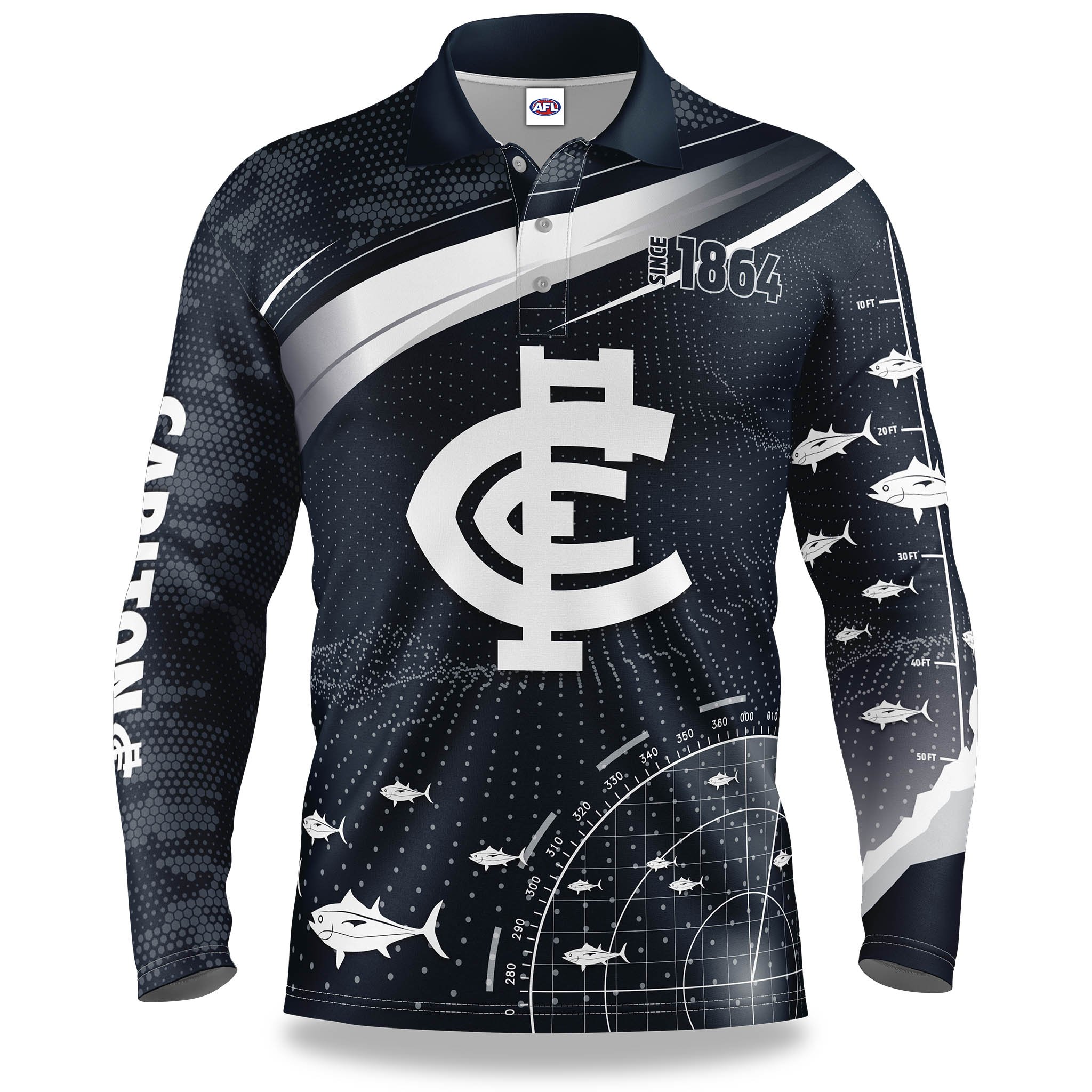 Carlton Blues Adults ‘Fishfinder’ Fishing Shirt Footy Focus