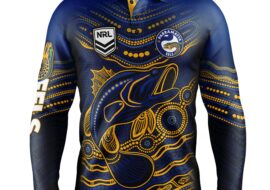Parramatta Eels Kids 'Jumping Barra' Fishing Shirt